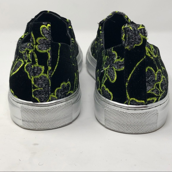 Giambattista Valli Jacquard Sneakers in Black/Lime - Picture 4 of 8